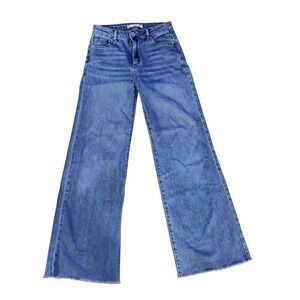 Tractr Kids Girls Blue Denim Wide Leg Jeans Frayed Hem Size 14